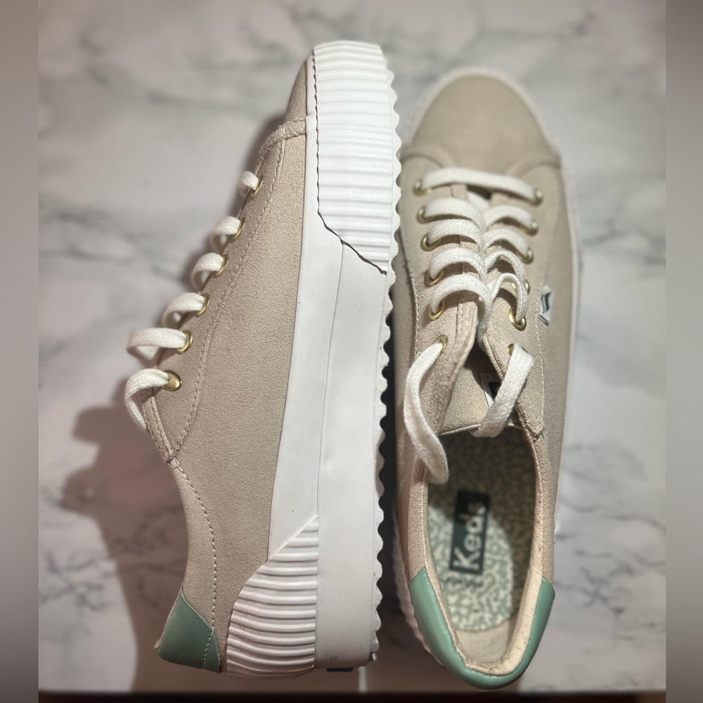 Keds Beige and Green Sneakers